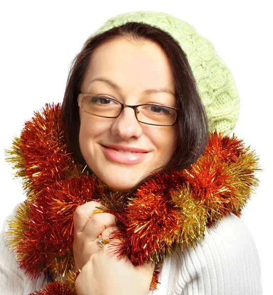 若い女性のクリスマスの準備 — ストック写真
