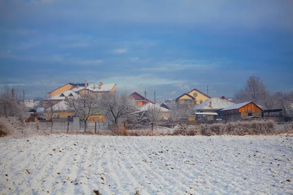 Casas no inverno — Fotografia de Stock
