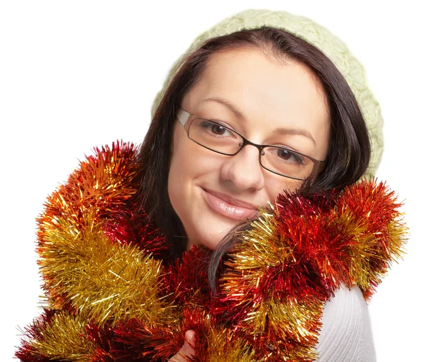 Mujer joven lista para Navidad — Foto de Stock