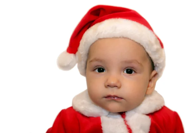 Een jongetje verkleed als kerstman — Stockfoto