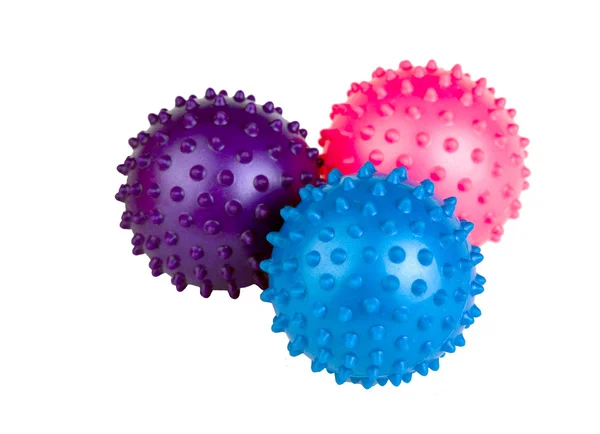 Bolas de juguete multicolor con alfileres — Foto de Stock