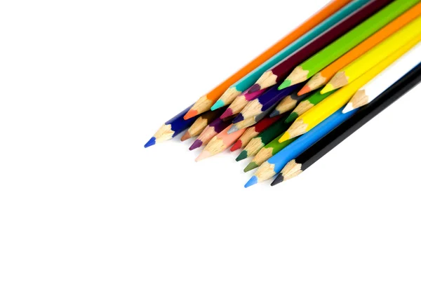 Kleuren krijt potloden geïsoleerd op witte achtergrond — Stockfoto