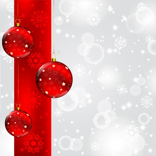 Boule de Noël sur abstrait hiver gris — Image vectorielle