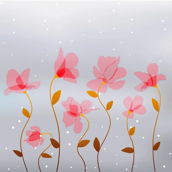 抽象的な透明ピンク花 — ストックベクタ