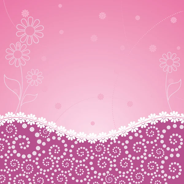 抽象的な花ピンク フレーム — ストックベクタ