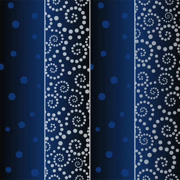 Blühende blaue Streifen nahtloses Muster — Stockvektor