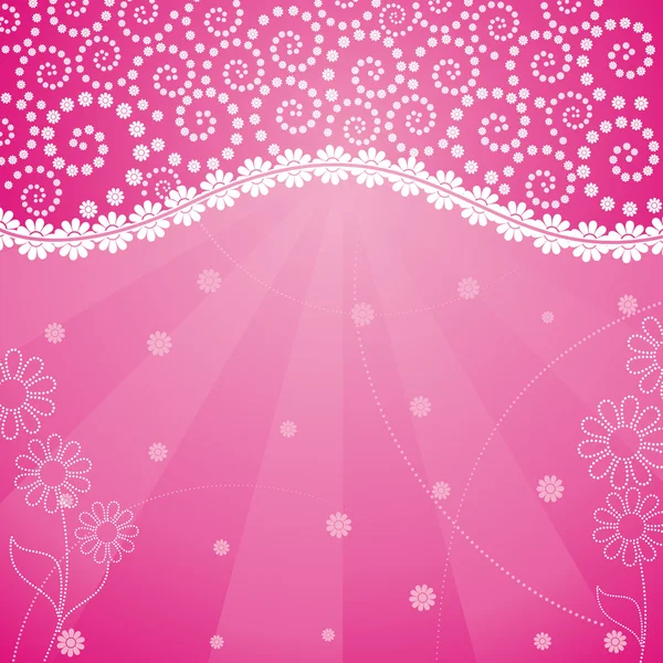 Flor abstracta marco rosa — Vector de stock