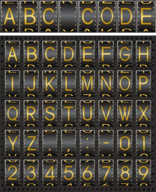 Gouden alfabet in groene frame