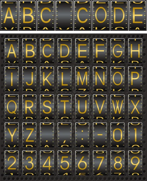 stock vector Golden code alphabet