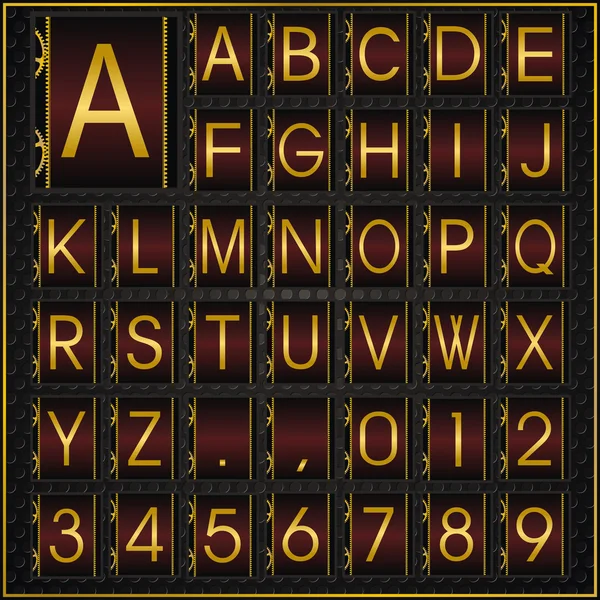 Alfabeto dorado como marco de engranaje — Archivo Imágenes Vectoriales
