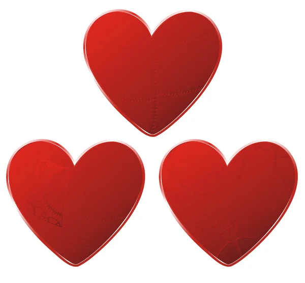 Red gear hearts set — Stock Vector