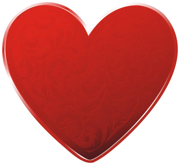 Rotes, verziertes Herz — Stockvektor