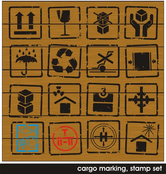 stock vector Cargo marking stamp set