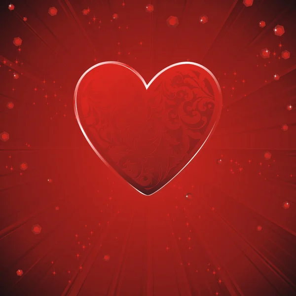 Corazón patrón rojo — Vector de stock