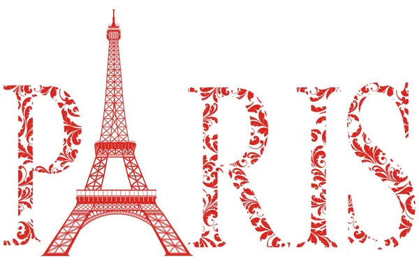 Firma Parigi con torre eiffel — Vettoriale Stock