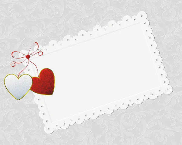 Quelques cœurs et carte de félicitations — Image vectorielle
