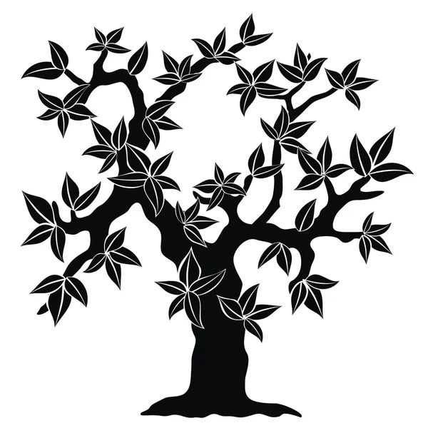 Jarní strom silueta — Stockový vektor