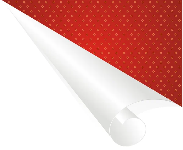 Papierrolle und rote Ecke — Stockvektor