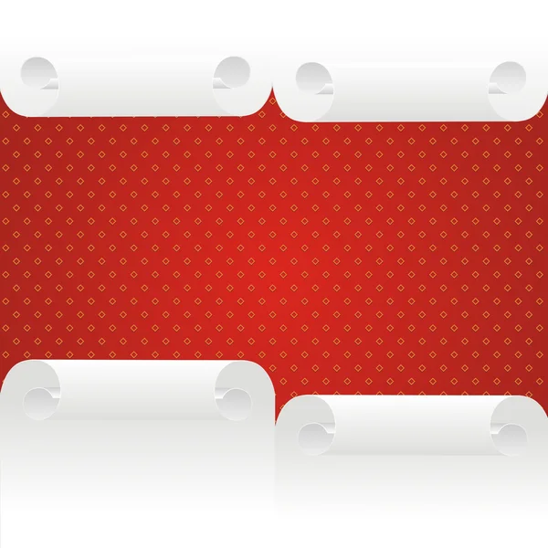 Papierrolle und roter Rahmen — Stockvektor