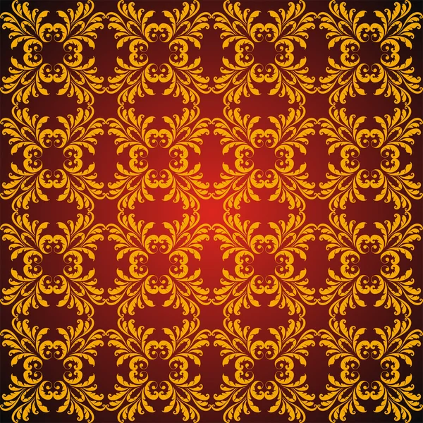 シームレスな抽象的な黄金オリエント パターン — ストックベクタ