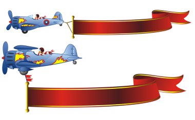 Flying banners clipart