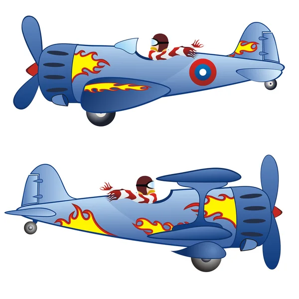 Two retro airplanes — Stock Vector