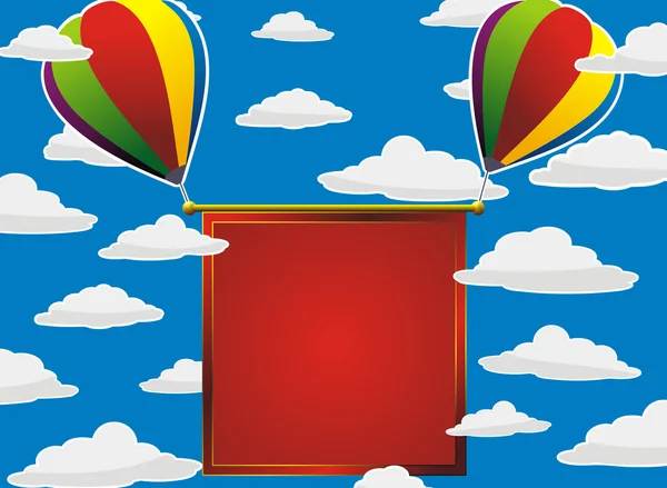 Ballons colorés dans le ciel — Image vectorielle
