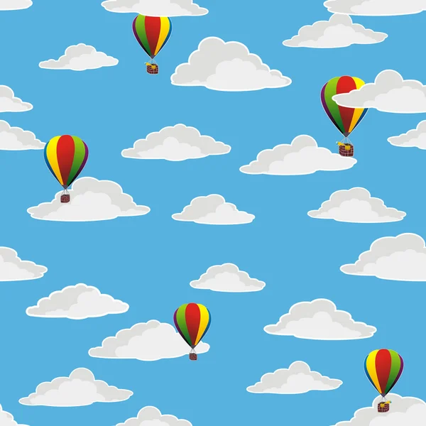 Ballons dans le ciel nuageux — Image vectorielle