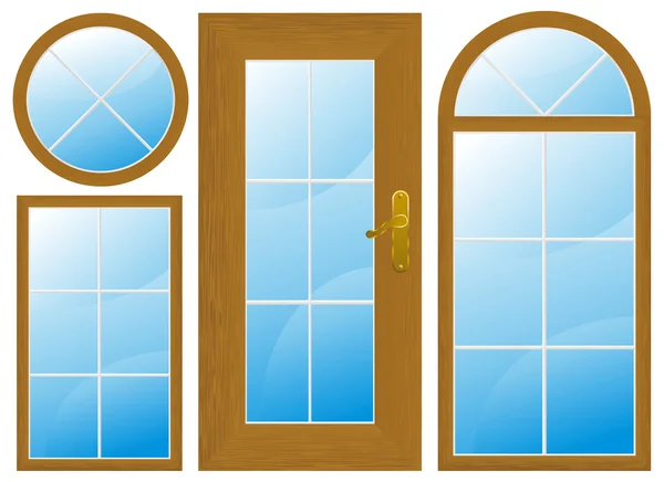 Pencere ve kapı — Stok Vektör