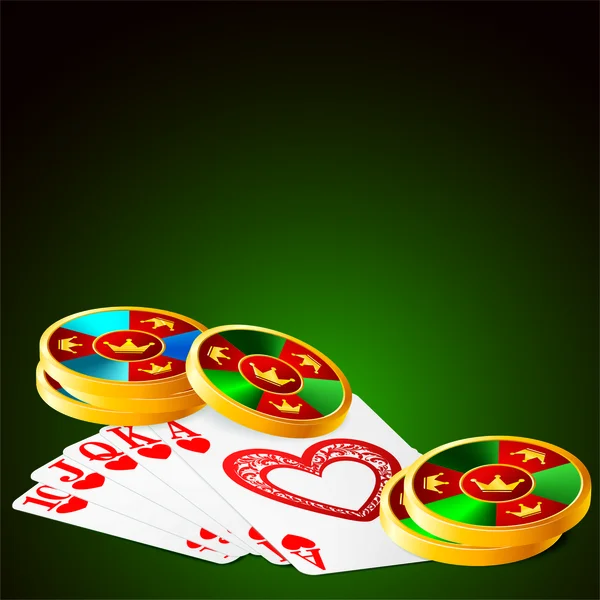 Cartões e fichas de casino — Fotografia de Stock