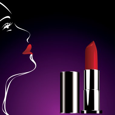 Red lipstick clipart