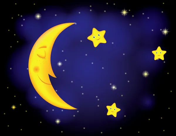 Notte al chiaro di luna — Vettoriale Stock