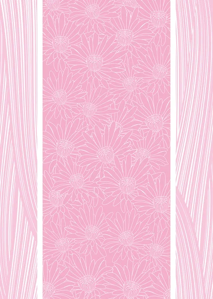 Cartão de camomila rosa — Vetor de Stock
