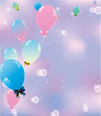 Balloons in the sky clipart