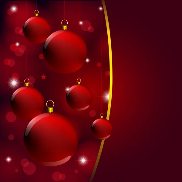 Bola de Natal em luz vermelha abstrata — Vetor de Stock