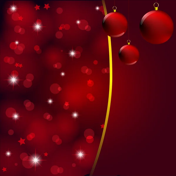 Vánoční koule na abstraktní červené světlo — Stockový vektor
