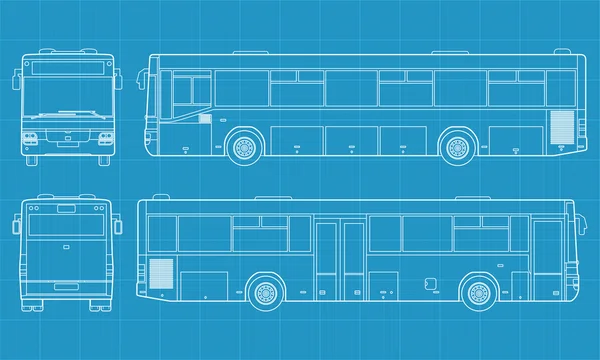 Illustrazione dettagliata del bus — Vettoriale Stock