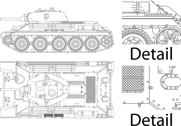 T34 Russian Tank — Stock Vector