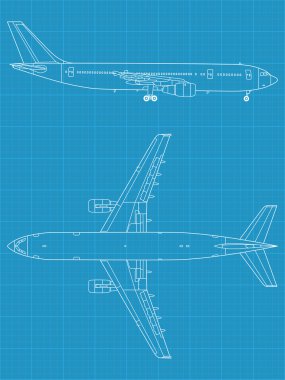 Modern civil airplane clipart