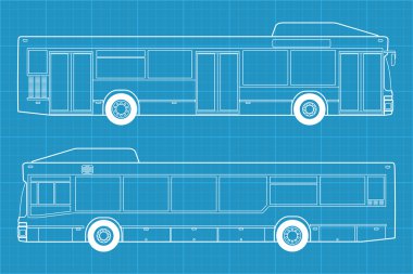 yüksek Detaylı otobüs çizimi