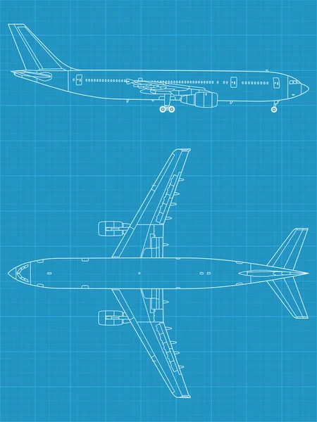 Modern sivil uçak — Stok Vektör