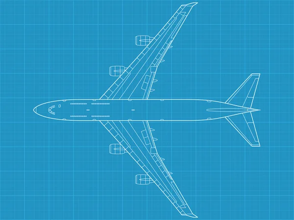 Modernes Zivilflugzeug — Stockvektor