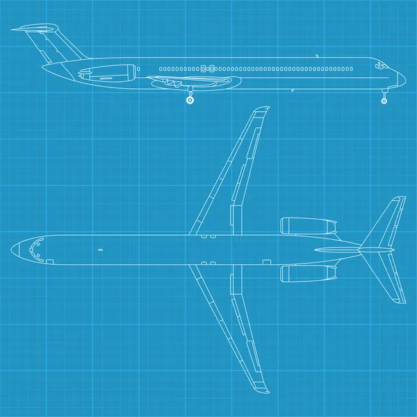 Moderna civila flygplan — Stock vektor