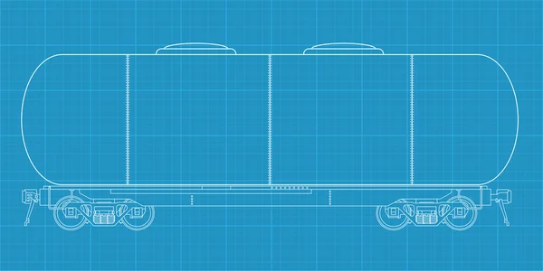 Camion citerne de carburant ferroviaire — Image vectorielle