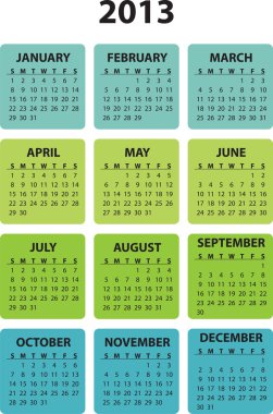 2013 vector calendar clipart