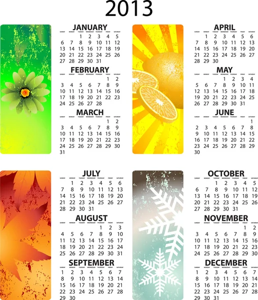 2013 vector calendario — Vector de stock