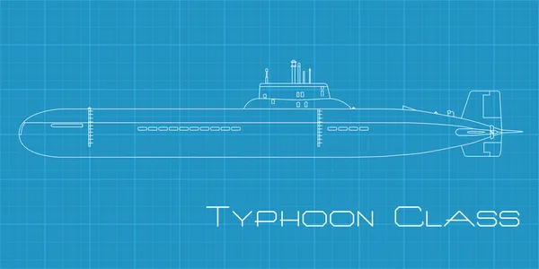 Typhoon-osztályú tengeralattjáró — Stock Vector