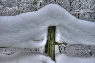 Snow covered post HDR clipart