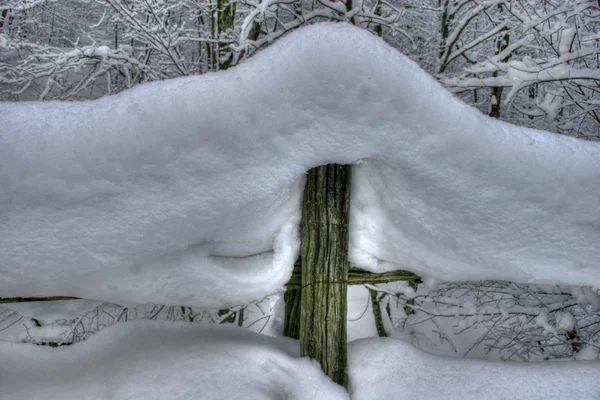 Stock image Snow covered post HDR