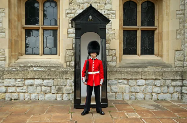 Grenadier guard i hållning Royaltyfria Stockbilder